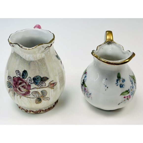 VTG 4pc Lot Ceramic Handpainted Miniature PITCHERS & BOWL Lefton Toyo Watkin - Picture 3 of 12